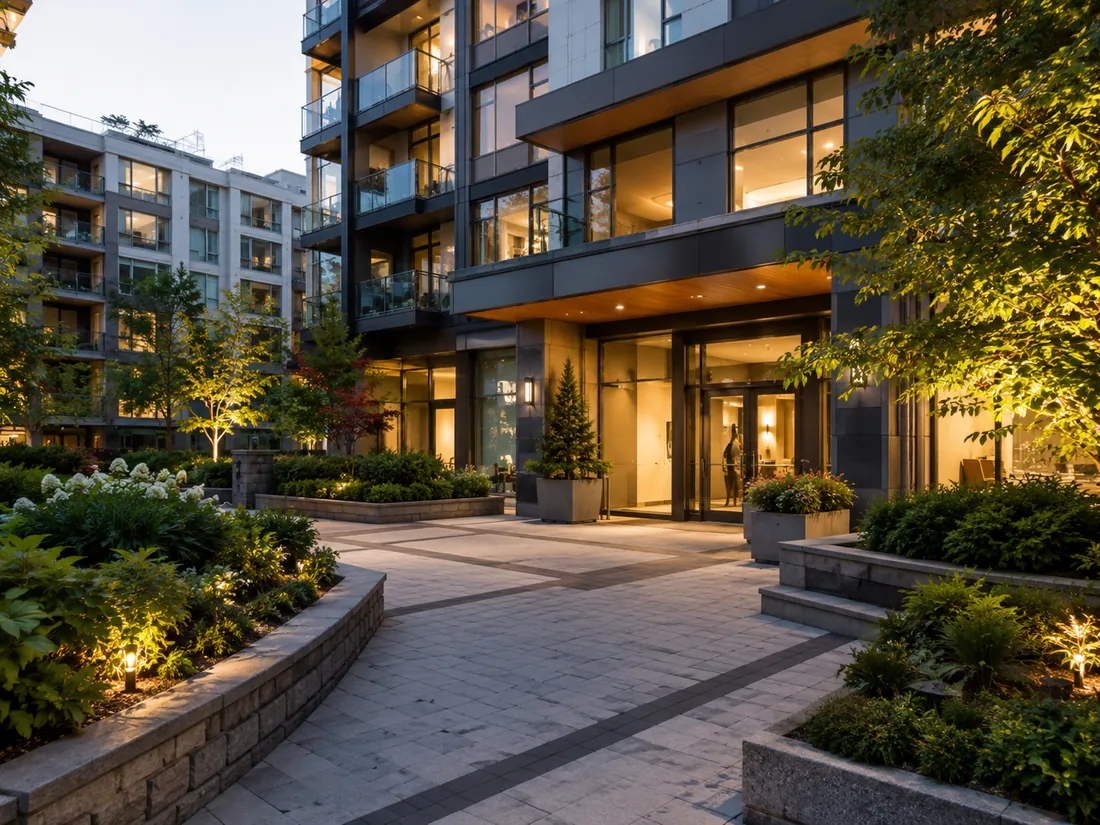 Modern Vancouver rental building entrance