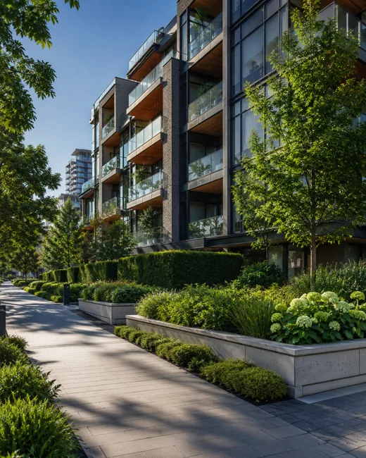 Modern Vancouver residential property exterior with landscaping